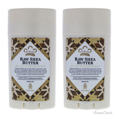 Picture of Raw Shea Butter 24 Hour Deodorant by Nubian Heritage for Unisex - 2.25 oz Deodorant Stick - Pack of 3