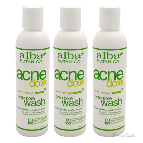 Picture of Acne Dote Deep Pore Wash Oil-Free by Alba Botanica for Unisex - 6 oz Facial Wash - Pack of 3