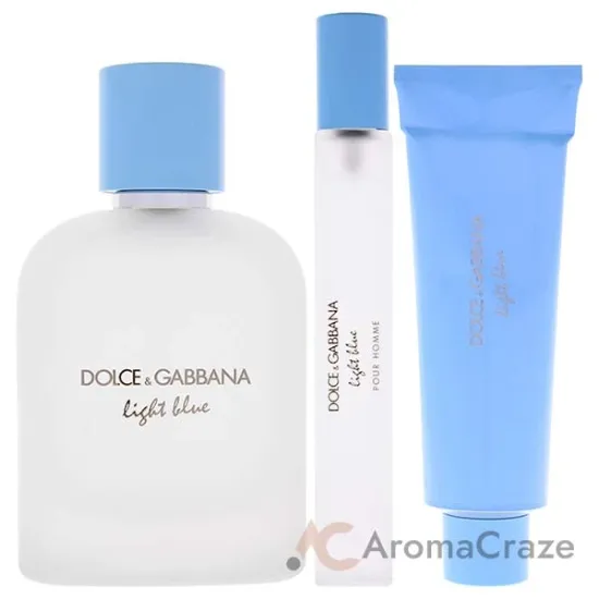 Picture of Light Blue by Dolce and Gabbana for Men - 3 Pc Gift Set 3.3oz EDT Spray, 0.33oz EDT Spray (Mini), 1.69oz Shower Gel