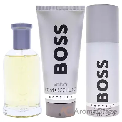 Picture of Boss Bottled by Hugo Boss for Men - 3 Pc Gift Set 3.3oz EDT Spray, 3.3oz Shower Gel, 5.1oz Deodorant Spray