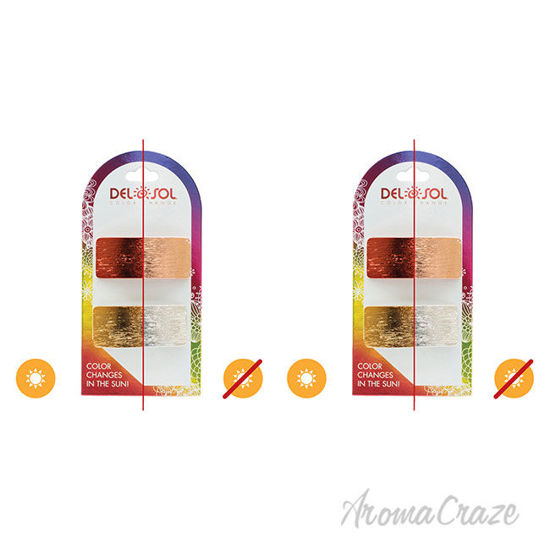 Picture of Color-Changing Hair Barrettes - Metallic Rectangle by DelSol for Women - 2 Pc Hair Clips - Pack of 2