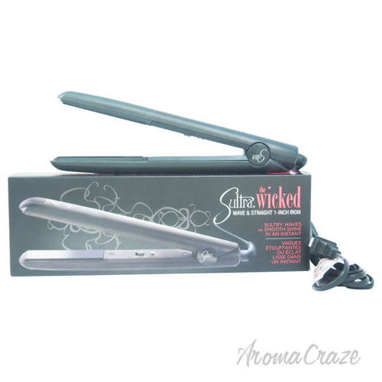 Picture of The Wicked Wave Straight Flat Iron - Black by Sultra for Unisex - 1 Inch Flat Iron