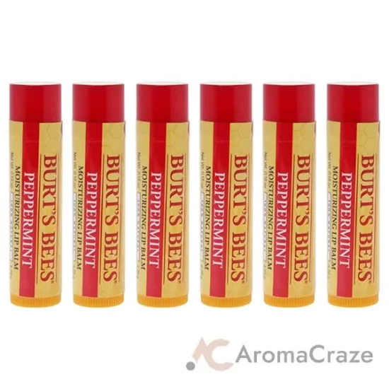 Picture of Peppermint Moisturizing Lip Balm Blister by Burts Bees for Unisex - 0.15 oz Lip Balm - Pack of 6
