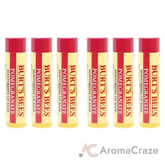 Picture of Pomegranate Moisturizing Lip Balm Blister by Burts Bees for Unisex - 0.15 oz Lip Balm - Pack of 6