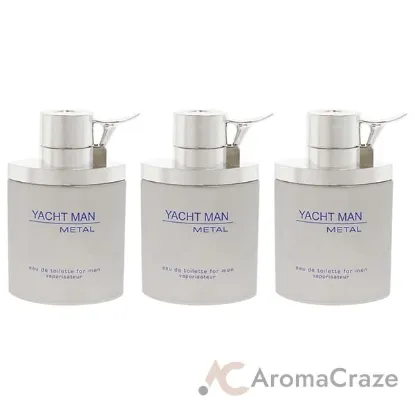 Picture of Yacht Man Metal by Myrurgia for Men - 3.4 oz EDT Spray - Pack of 3