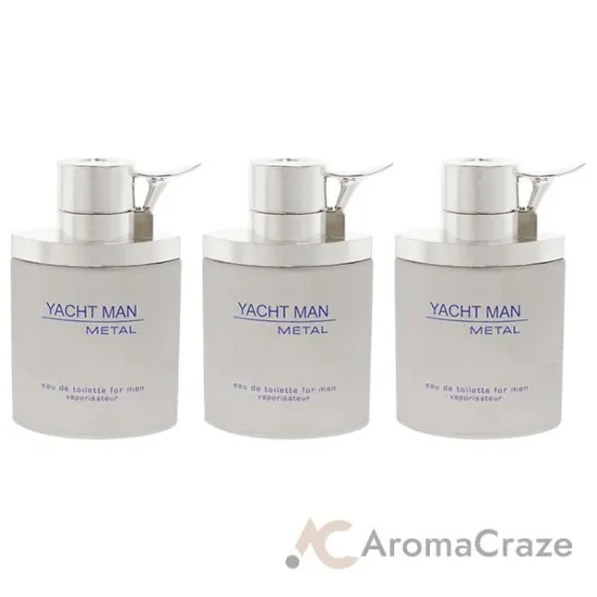 Picture of Yacht Man Metal by Myrurgia for Men - 3.4 oz EDT Spray - Pack of 3