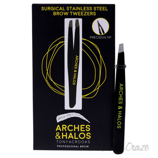 Picture of Surgical Stainless Steel Brow Tweezers by Arches and Halos for Women 1 Pc Tweezer