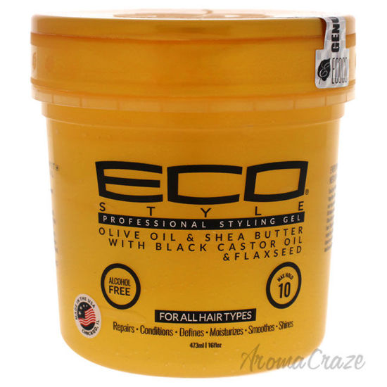 Picture of Eco Style Gel Olive Oil and Shea Butter Black Castor Oil and Flaxseed by Ecoco for Unisex 16 oz Gel