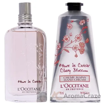 Picture of Cherry Blossom Fragrance and Hand Cream Kit by LOccitane for Women - 2 Pc Kit 2.5oz EDT Spray, 2.6oz Hand Cream