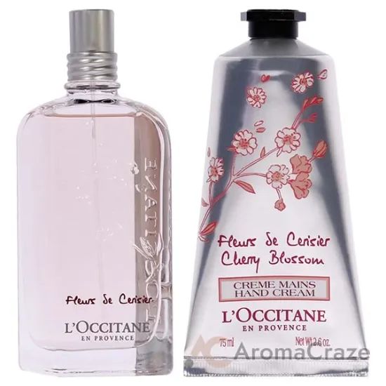 Picture of Cherry Blossom Fragrance and Hand Cream Kit by LOccitane for Women - 2 Pc Kit 2.5oz EDT Spray, 2.6oz Hand Cream