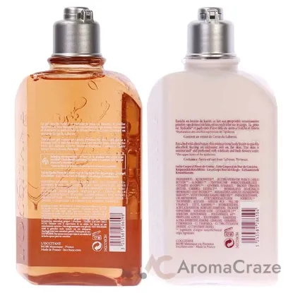 Picture of Cherry Blossom Bath Shower Ge and Body Lotion Kit by LOccitane for Women - 2 Pc Kit 8.4oz Bath and Shower Gel, 8.4oz Body Lotion