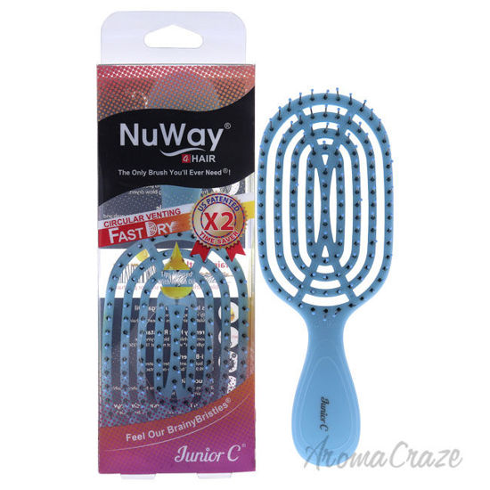Picture of Junior C Detangling Brush Blue by NuWay 4Hair for Unisex 1 Pc Hair Brush