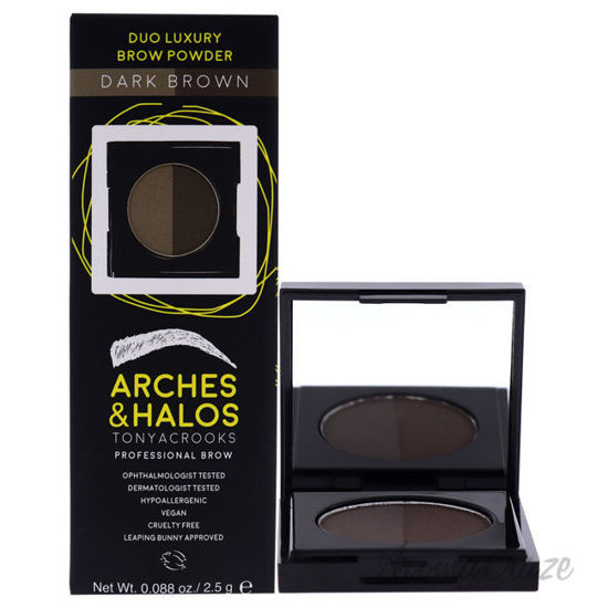 Picture of Duo Luxury Brow Powder Dark Brown by Arches and Halos for Women 0.088 oz Eyebrow Powder