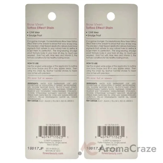 Picture of Brow Vixen Tattoo Effect Brow Stain - BV1 Blonde by Flower Beauty for Women - 0.034 oz Eyebrow - Pack of 2