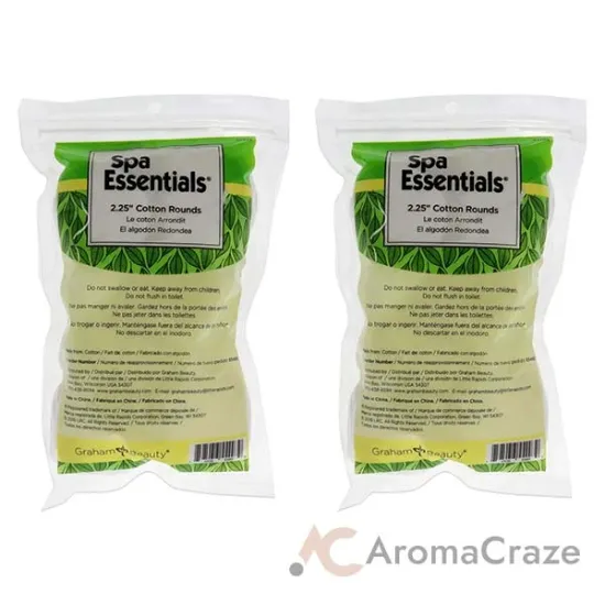 Picture of Cotton Rounds - 2.25 by Spa Essentials for Women - 80 Count Cotton Pads - Pack of 2