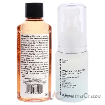 Picture of Water Drench Hyaluronic Cloud Serum and Anti-Aging Cleansing Gel Kit by Peter Thomas Roth for Unisex - 2 Pc Kit