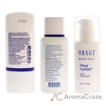 Picture of Obagi Kit by Obagi for Unisex - 3 Pc Kit 2oz Obagi Nu-Derm 4 AM Exfoderm Forte, 6.7oz Obagi Nu-Derm - 2 AM-PM Skin Toner, 1.7oz Obagi Hydrate Facial Moisturizer