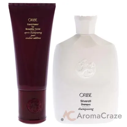 Picture of Conditioner for Beautiful Color and Silverati Shampoo Kit by Oribe for Unisex - 2 Pc Kit 6.8oz Conditioner, 8.5oz Shampoo
