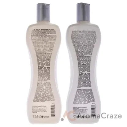 Picture of Silk Therapy Shampoo and Conditioner Kit by Biosilk for Unisex - 2 Pc Kit 12oz Shampoo, 12oz Conditioner