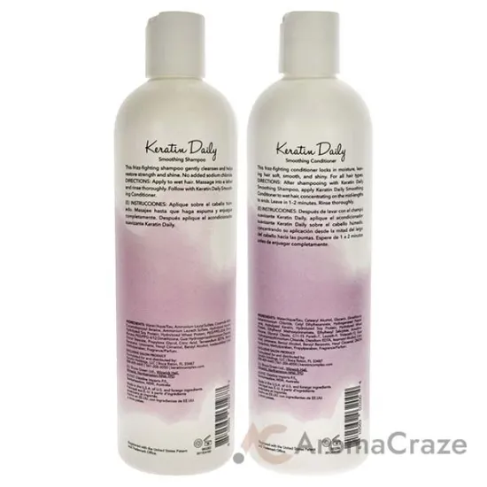 Picture of Keratin Daily Shampoo and Conditioner Kit by Keratin Perfect for Unisex - 2 Pc Kit 12oz Shampoo, 12oz Conditioner