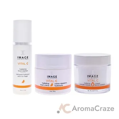 Picture of Vital C Hydrating Kit by Image for Unisex - 3 Pc 2oz Overnight Masque, 6oz Repair Cream, 6oz Facial Cleanser