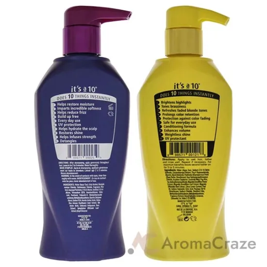 Picture of Miracle Brightening Shampoo For Blondes and Miracle Daily Conditioner Kit by Its A 10 for Unisex - 2Pc 10oz Shampoo, 10oz Conditioner