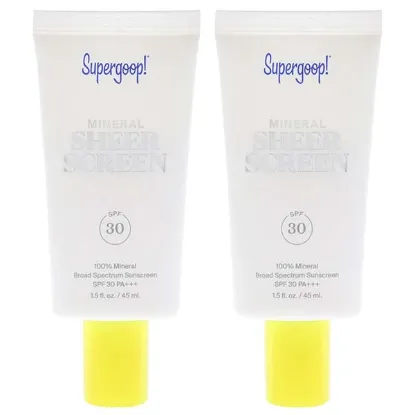Picture of Mineral Sheer Screen SPF 30 by Supergoop for Women - 1.5 oz Sunscreen - Pack of 2