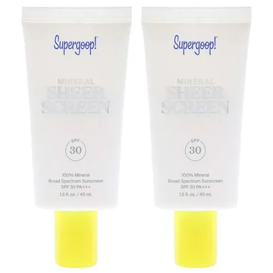Picture of Mineral Sheer Screen SPF 30 by Supergoop for Women - 1.5 oz Sunscreen - Pack of 2