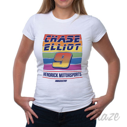 Picture of NASCAR Womens Crew Tee Chase Elliot 2 White by DelSol for Women 1 Pc T Shirt (L)