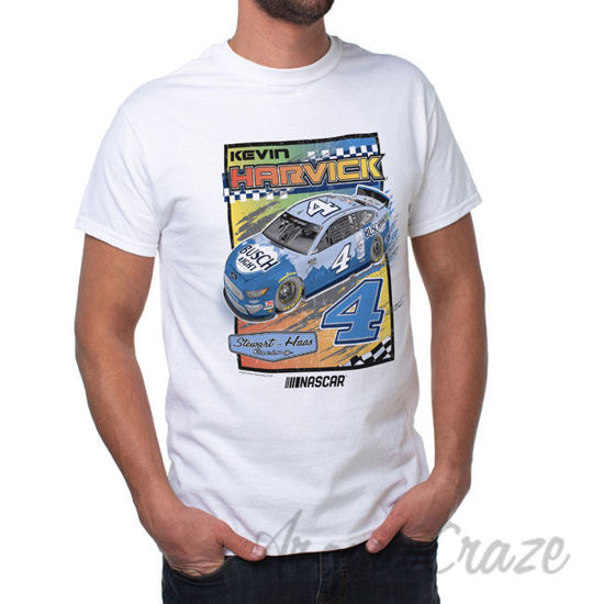 Picture of NASCAR Mens Classic Crew Tee Kevin Harvick 1 White by DelSol for Men 1 Pc T Shirt (2XL)
