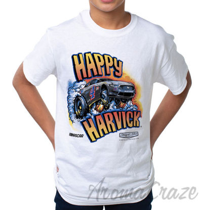 Picture of NASCAR Kids Fine Jersey Crew Tee Kevin Harvick 10 White by DelSol for Kids 1 Pc T Shirt (YXL)