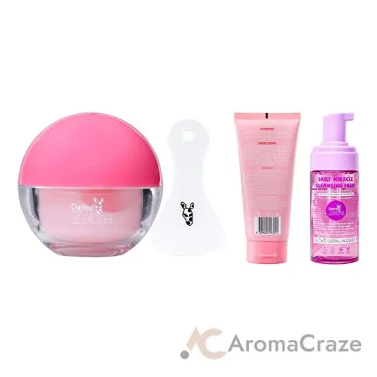 Picture of Dotted Zebra Pink Kit by Dotted Zebra for Women - 3 Pc Kit 4.05oz Daily Miracle Cleansing Foam, 2.7oz Super Clay, 1.6oz Watermelon Wanderlust Sleep Moisturizer