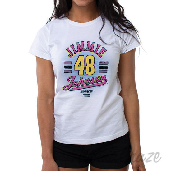 Picture of NASCAR Womens Crew Tee Jimmie Johnson 8 White by DelSol for Women 1 Pc T Shirt (2XL)