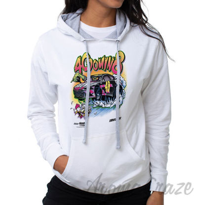 Picture of NASCAR Hooded Sweatshirt Jimmie Johnson 3 White by DelSol for Women 1 Pc T Shirt (M)