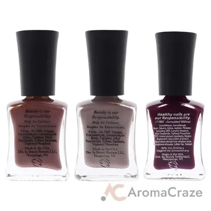 Picture of Wear Resistant Nail Lacquer Kit by Defy and Inspire for Women - 3 Pc Kit 0.5oz Nail Polish - 142 Behind Closed Doors, 0.5oz Nail Polish - 143 Chopping Block, 0.5oz Nail Polish - 230 Bridezilla