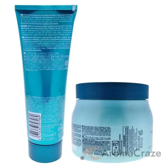 Picture of Resistance Bain Therapiste Shampoo and Resistance Masque Force Architecte Recontructing Masque Kit by Kerastase for Unisex - 8.5oz Shampoo, 16.9oz Masque