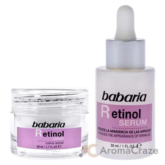 Picture of Retinol Face Kit by Babaria for Women - 2 Pc Kit 1.7oz Face Rejuvenator Cream, 1oz Face Serum