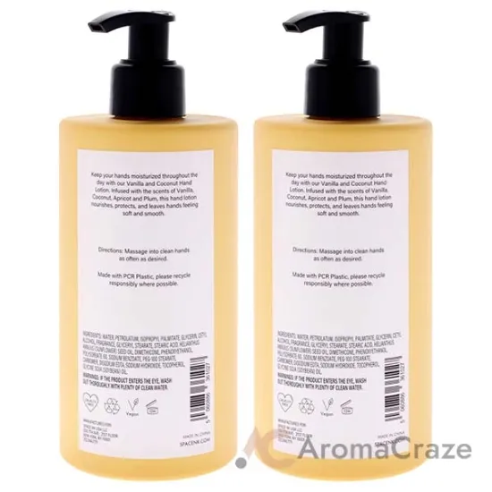 Picture of Beauty Space Hand Lotion - Vanilla and Coconut by BeautySpace for Unisex - 11.8 oz Hand Lotion - Pack of 2