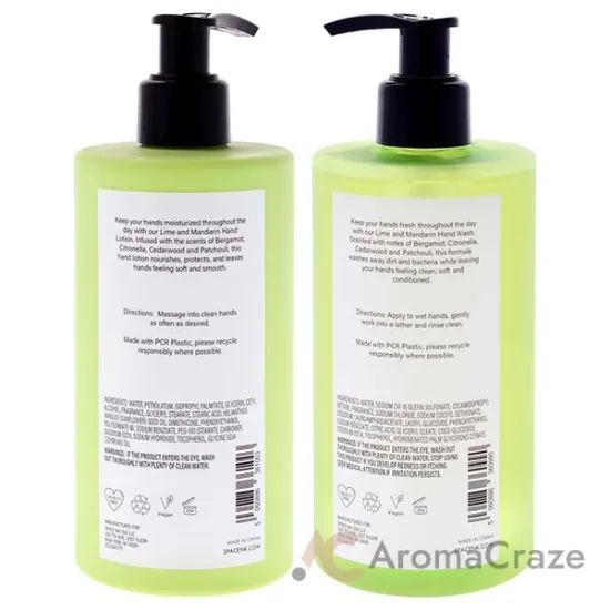 Picture of Beauty Space Kit by BeautySpace for Unisex - 2 Pc Kit 11.8oz Hand Wash - Lime and Mandarin, 11.8oz Hand Lotion - Lime and Mandarine