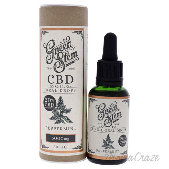 Picture of CBD Oil Oral Drops 6000mg Peppermint by Green Stem for Unisex 1 oz Drops