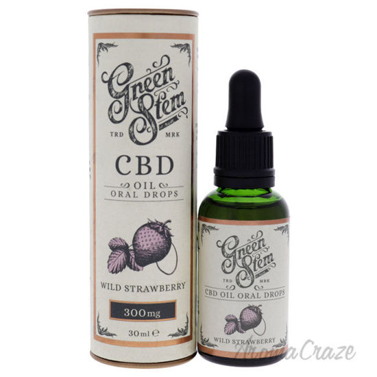 Picture of CBD Oil Oral Drops 300mg Wild Strawberry by Green Stem for Unisex 1 oz Drops