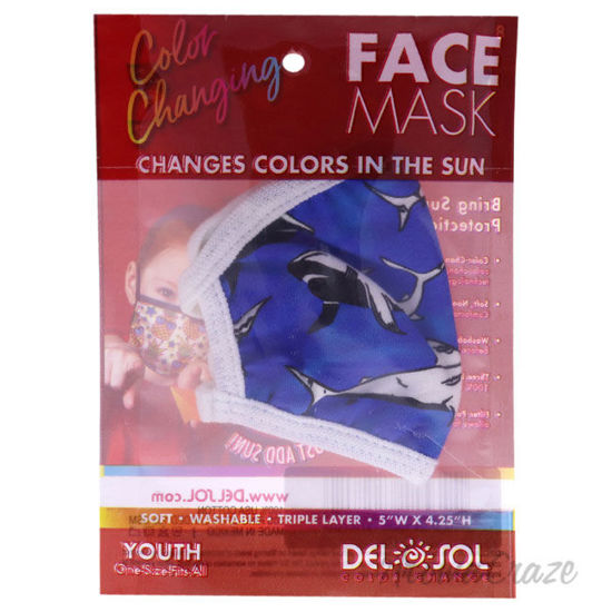 Picture of Color Changing Face Mask Shark Youth by DeSol for Unisex 1 Pc Mask