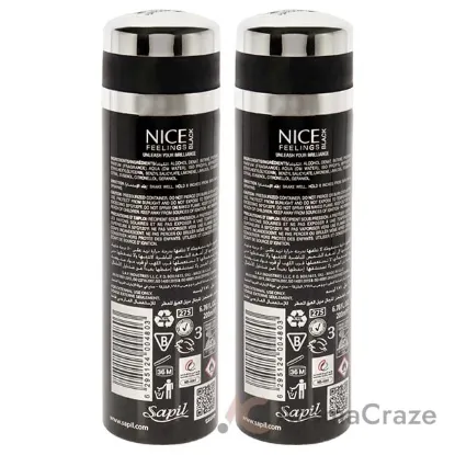 Picture of Nice Feelings Black by Sapil for Men - 6.76 oz Deodorant Spray - Pack of 2