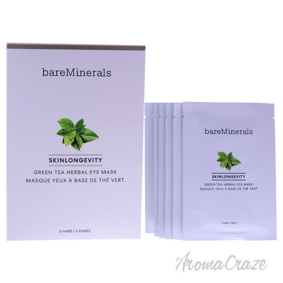 Picture of Skinlongevity Green Tea Herbal Eye Mask by bareMinerals for Unisex 6 Pairs Mask