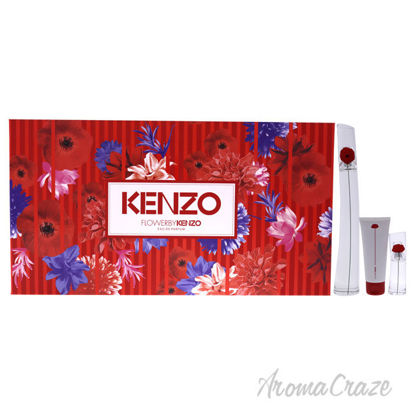 Picture of Flower by Kenzo for Women 3 Pc Gift Set 3.3oz EDP Spray, 0.5oz EDP Spray2.5oz Body Milk