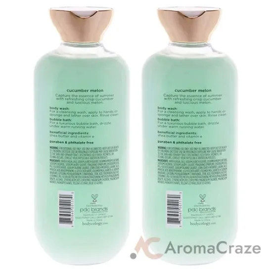 Picture of 2 in 1 Body Wash and Bubble Bath - Cucumber Melon by Bodycology for Women - 16 oz Body Wash - Pack of 2