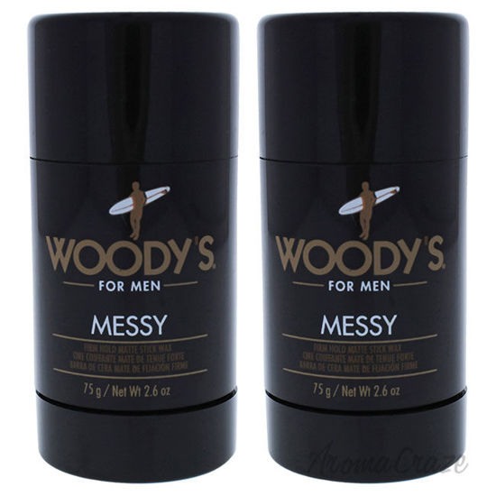 Picture of Messy Firm Hold Matte Stick Wax by Woodys for Men 2.6 oz Deodorant Stick Pack of 2