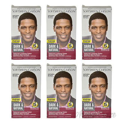 Picture of 5 Minute Permanent Haircolor Natural Black by Dark Natural for Men 1 Application Hair Color Pack of 6