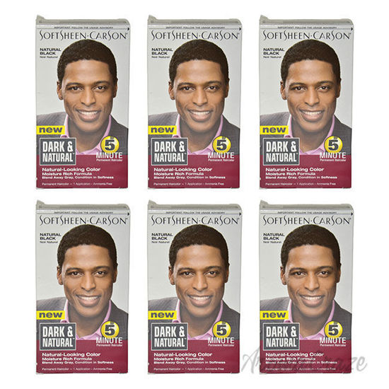Picture of 5 Minute Permanent Haircolor Natural Black by Dark Natural for Men 1 Application Hair Color Pack of 6