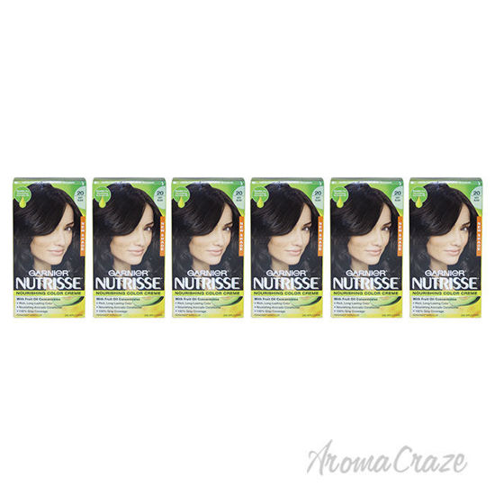 Picture of Nutrisse Nourishing Color Creme - 20 Soft Black by Garnier for Unisex - 1 Application Hair Color - Pack of 6